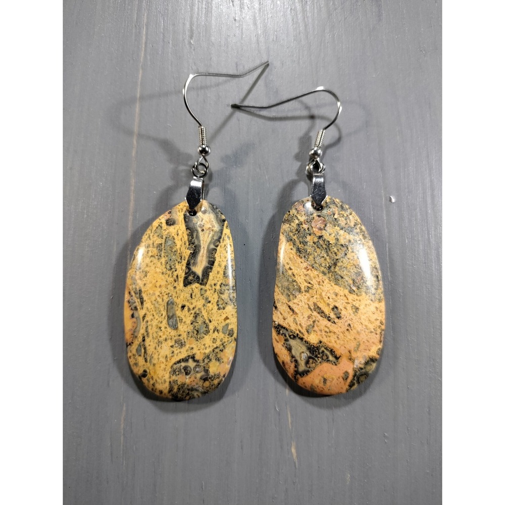 Leopardskinβ Jasper - Cut Stone Earrings